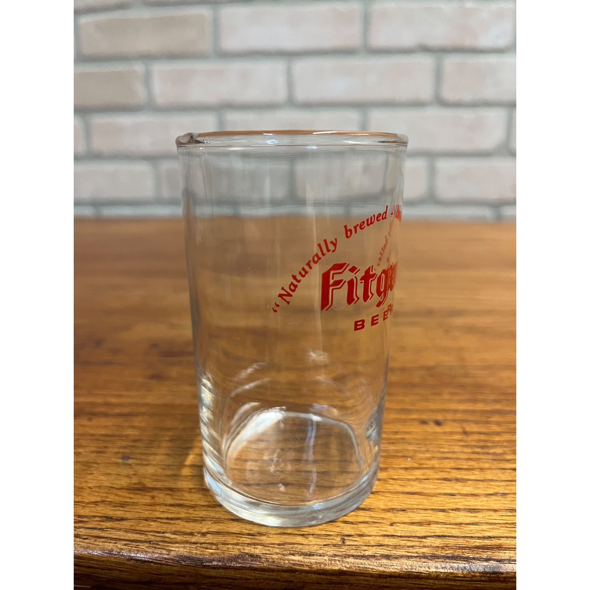 Vintage 1950s Fitgers Beer Shell Bar Glass Advertising Duluth Minnesota 4" Brewery