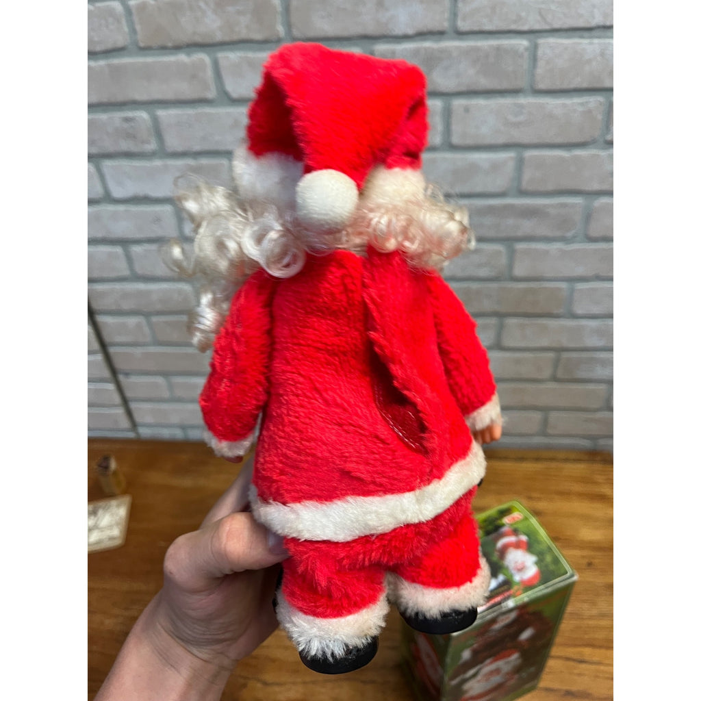 Vintage Walking Santa Claus Figure Battery-Operated Musical Toy Christmas Ringing Bell