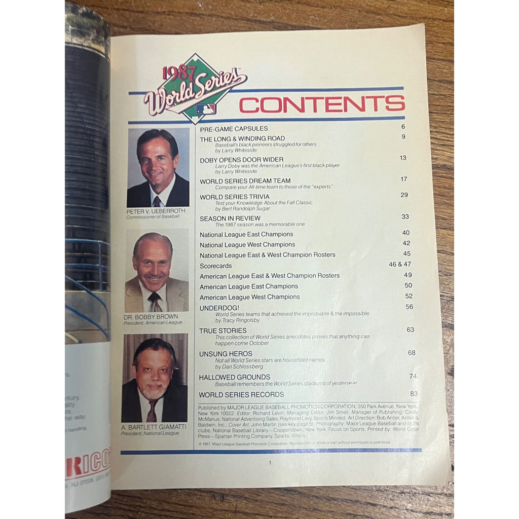 Vintage 1987 MLB Baseball World Series Program St Louis Cardinals Twins Original