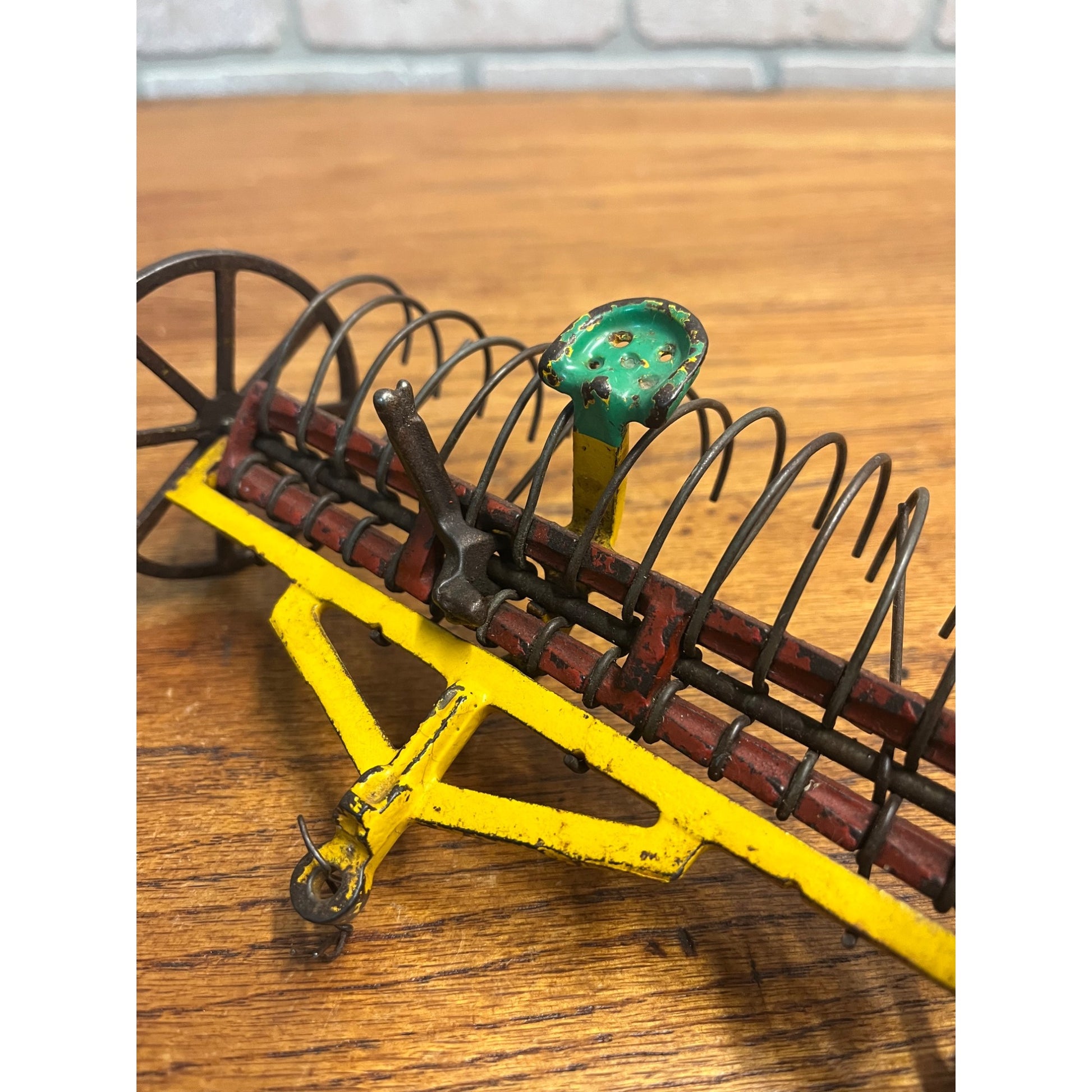 Antique Arcade Cast Iron Dump Hay Rake #703 Farm Implement Original Paint