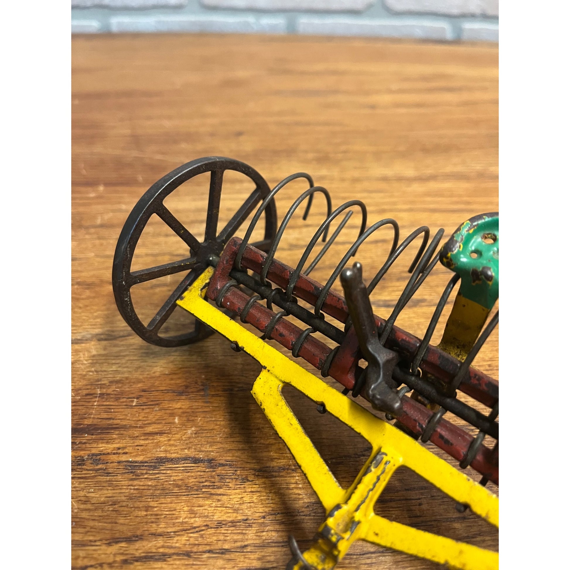 Antique Arcade Cast Iron Dump Hay Rake #703 Farm Implement Original Paint