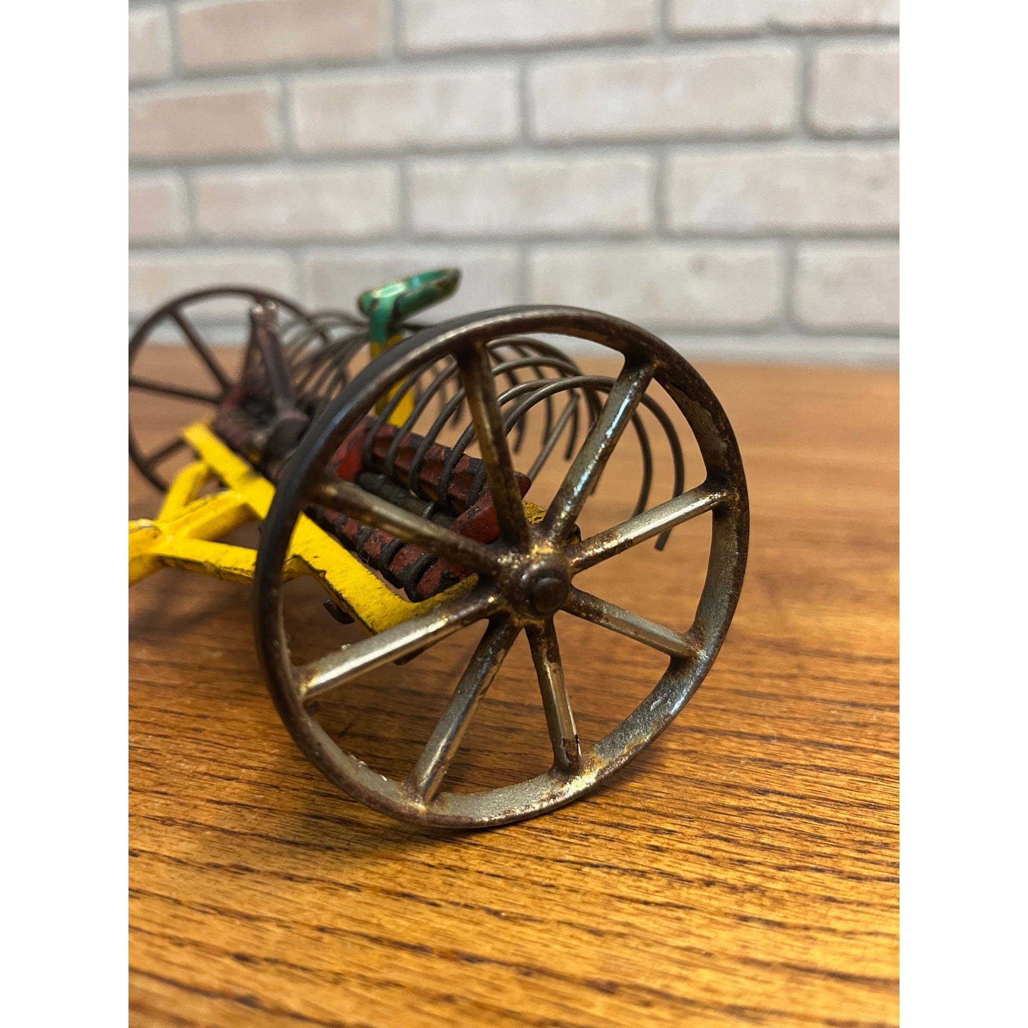 Antique Arcade Cast Iron Dump Hay Rake #703 Farm Implement Original Paint