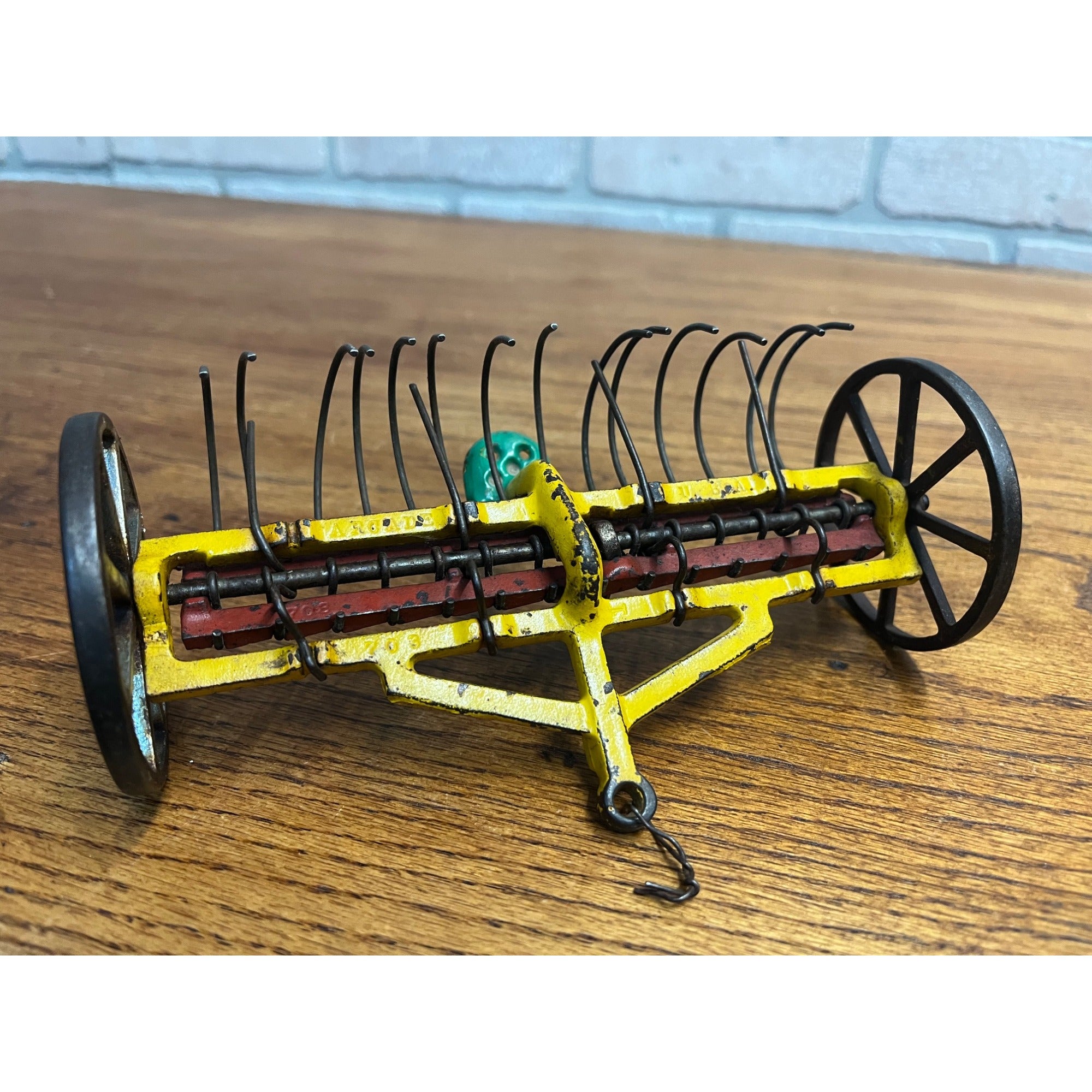 Antique Arcade Cast Iron Dump Hay Rake #703 Farm Implement Original Paint