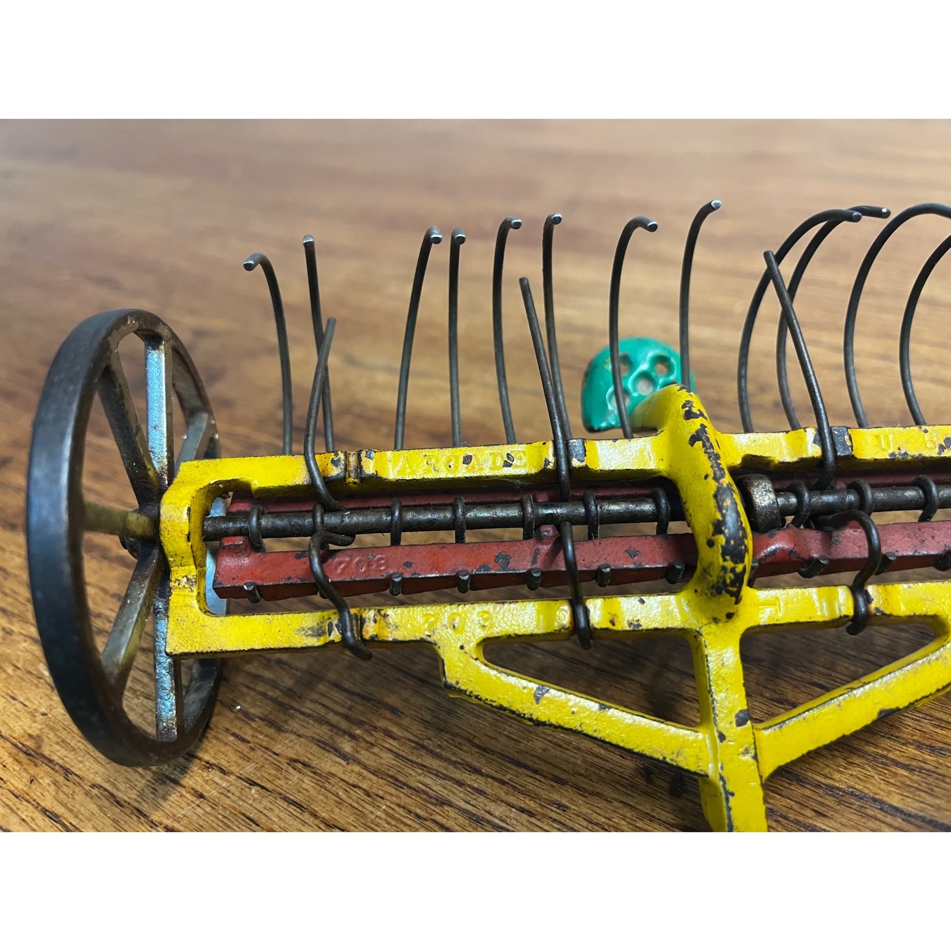 Antique Arcade Cast Iron Dump Hay Rake #703 Farm Implement Original Paint