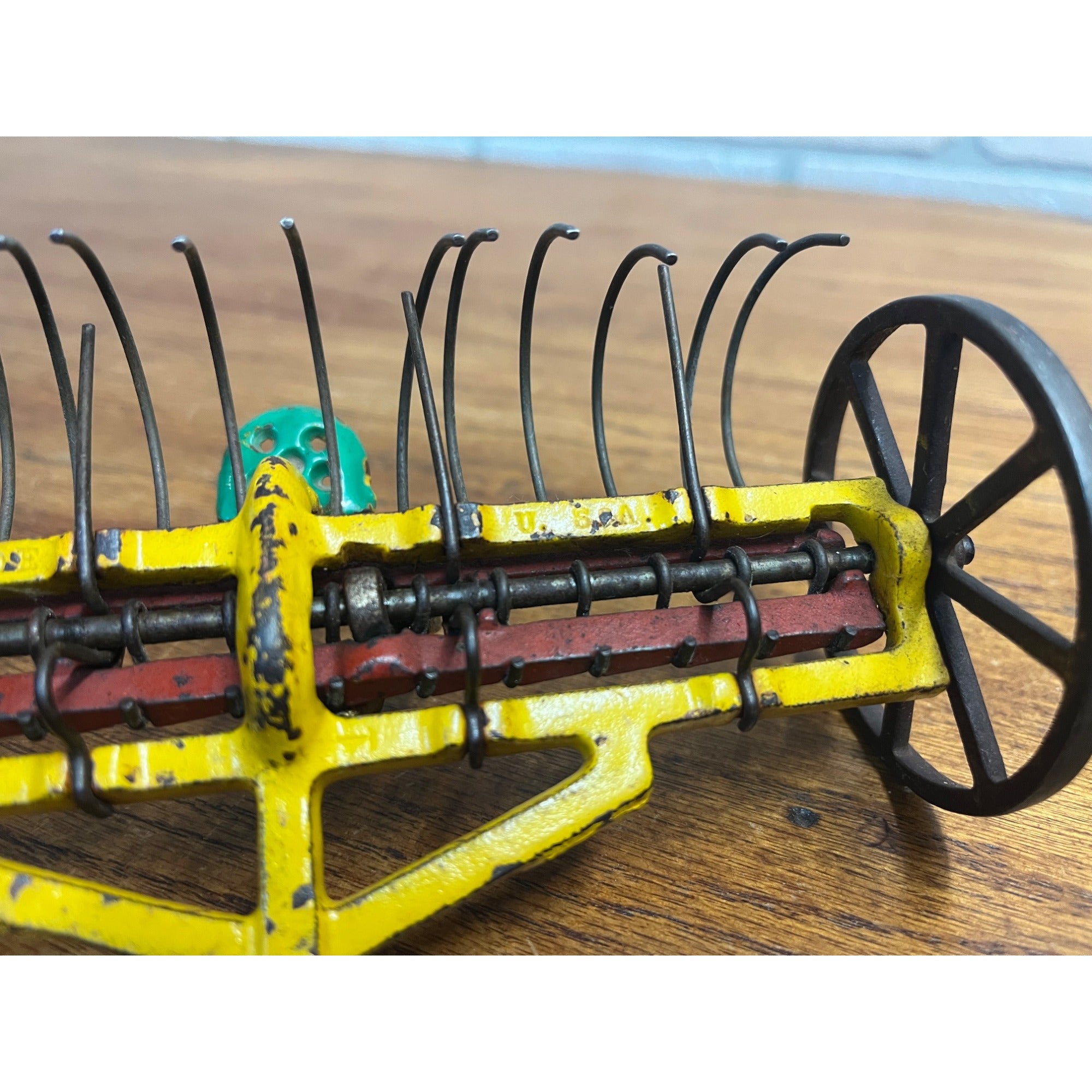 Antique Arcade Cast Iron Dump Hay Rake #703 Farm Implement Original Paint