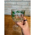 Vintage 1970s Mountain Dew Glass Goblet Drinking Mug - It'll Tickle Yore Innards Thumbprint