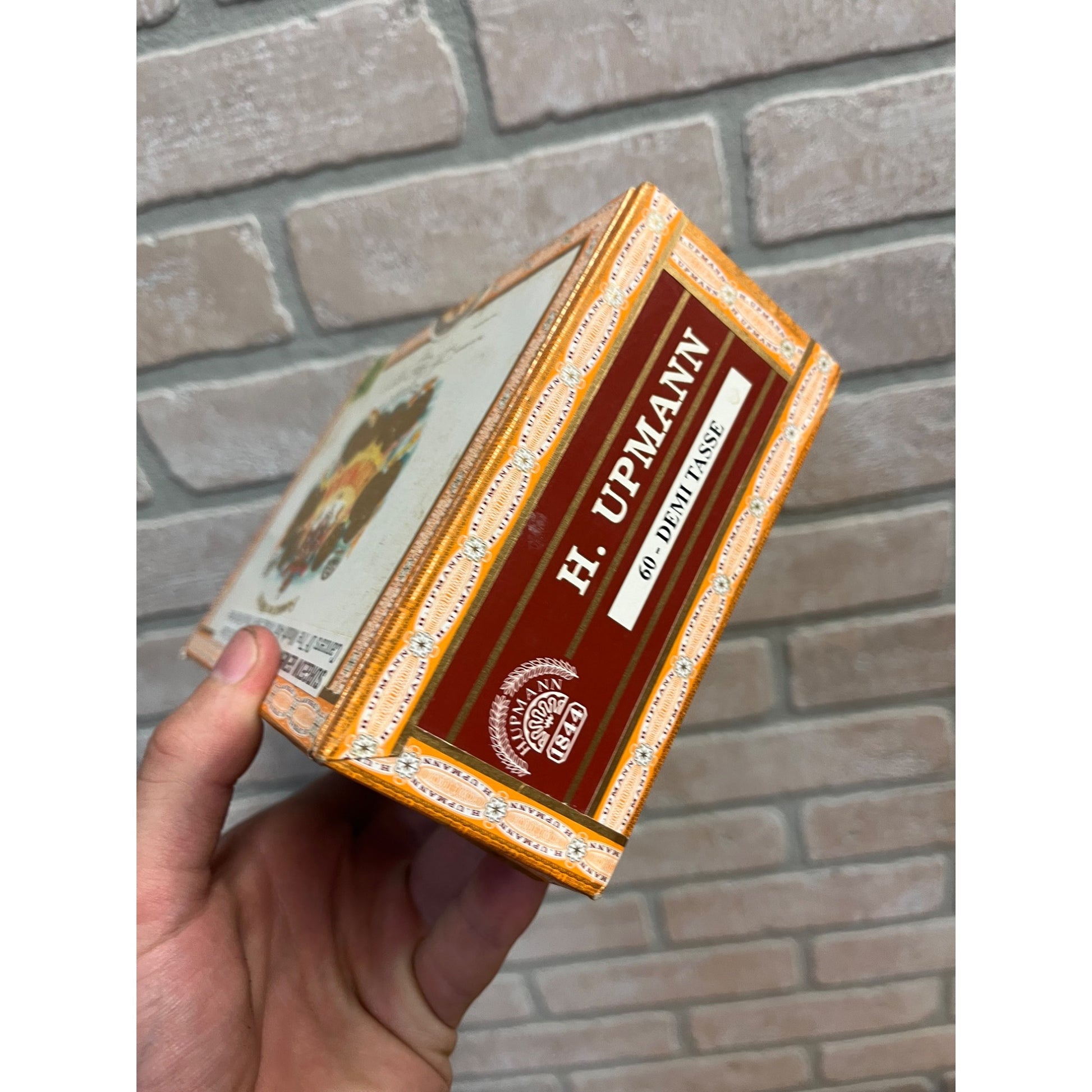 Vintage H. Upmann Demi Tasse Wooden Cigar Box Celestino Hinged