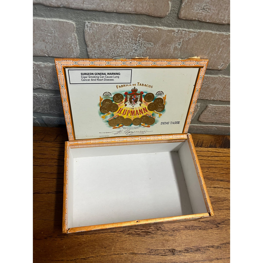 Vintage H. Upmann Demi Tasse Wooden Cigar Box Celestino Hinged