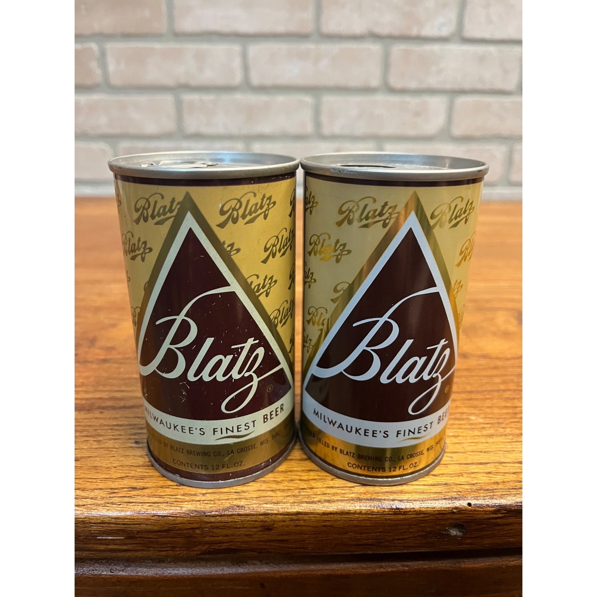 Vintage Blatz Milwaukee's Finest Beer Flat Top Pull Tab Cans -- 2 Variations