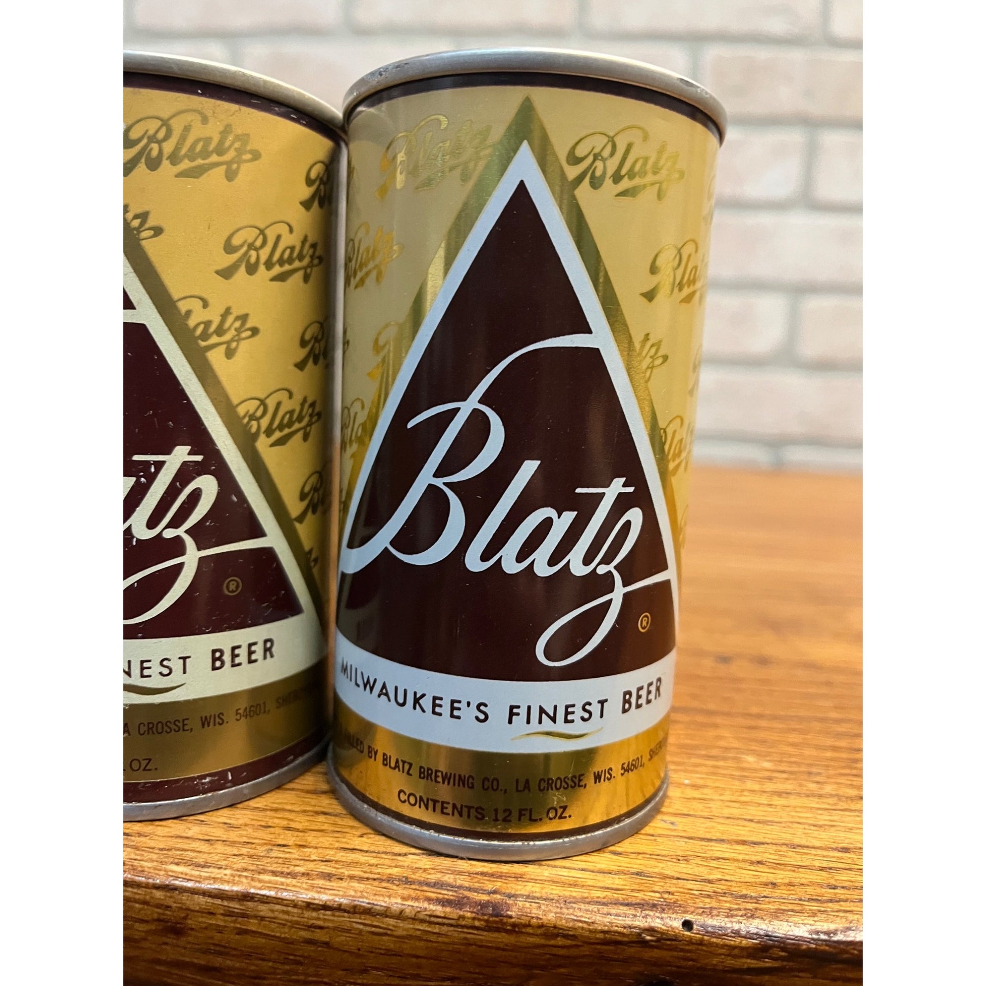 Vintage Blatz Milwaukee's Finest Beer Flat Top Pull Tab Cans -- 2 Variations