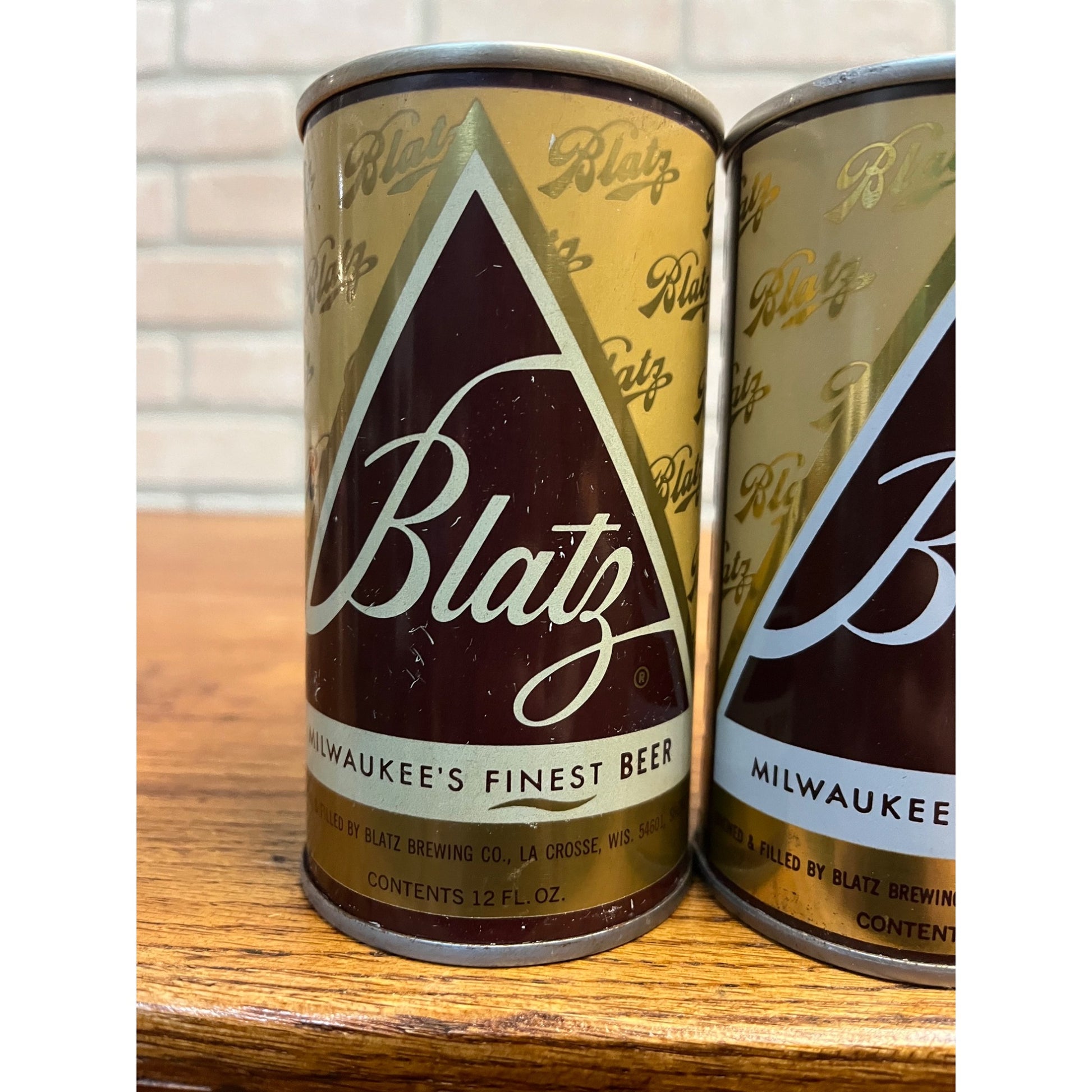 Vintage Blatz Milwaukee's Finest Beer Flat Top Pull Tab Cans -- 2 Variations