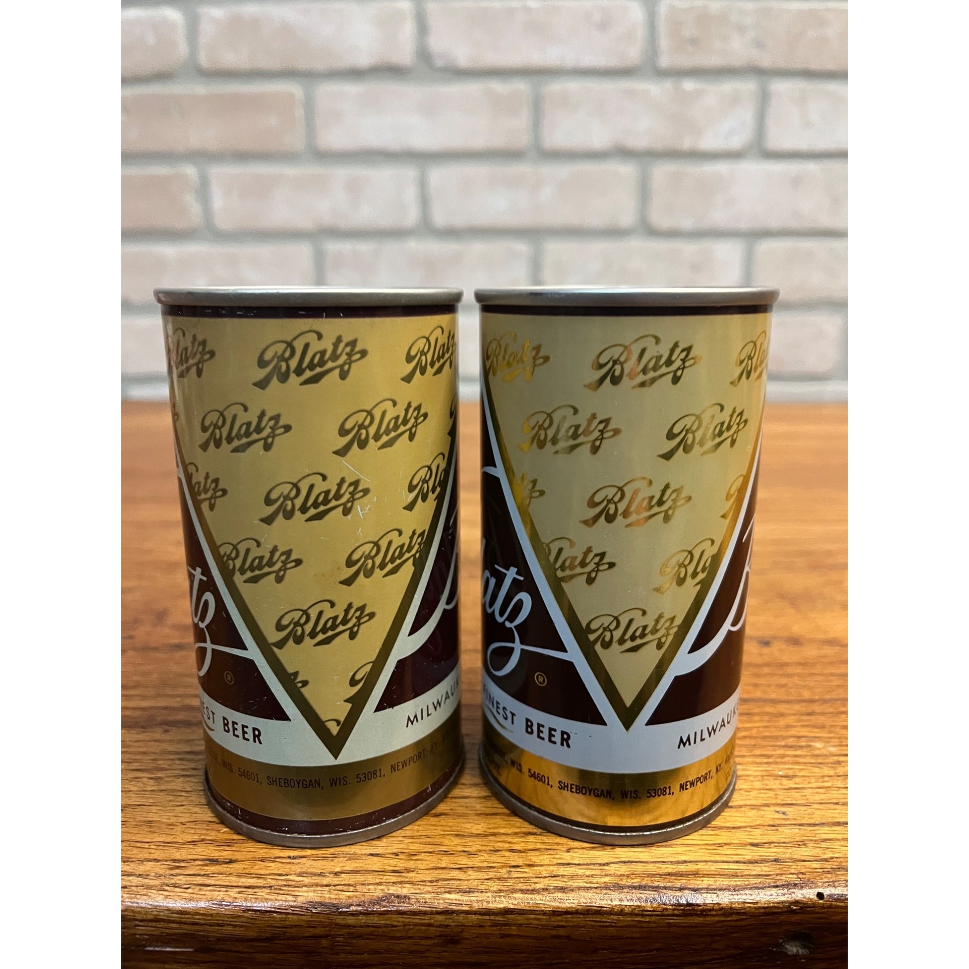 Vintage Blatz Milwaukee's Finest Beer Flat Top Pull Tab Cans -- 2 Variations