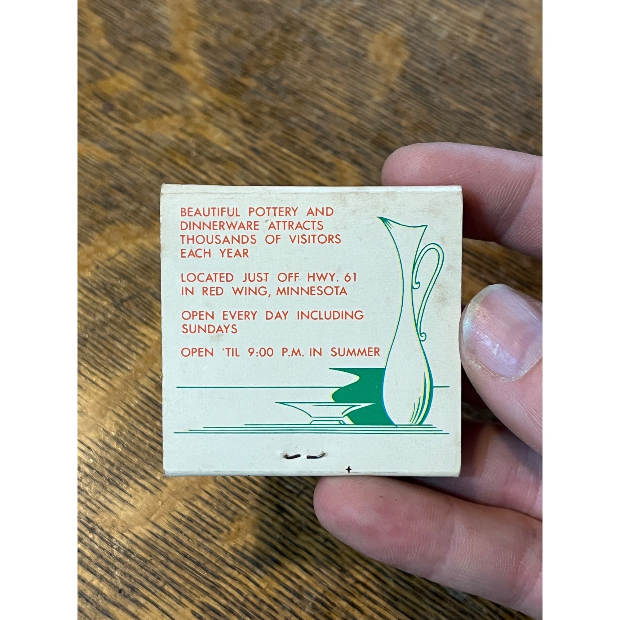 Vintage Matchbook Advertising - Red Wing Potteries Salesroom - Red Wing, Minn.