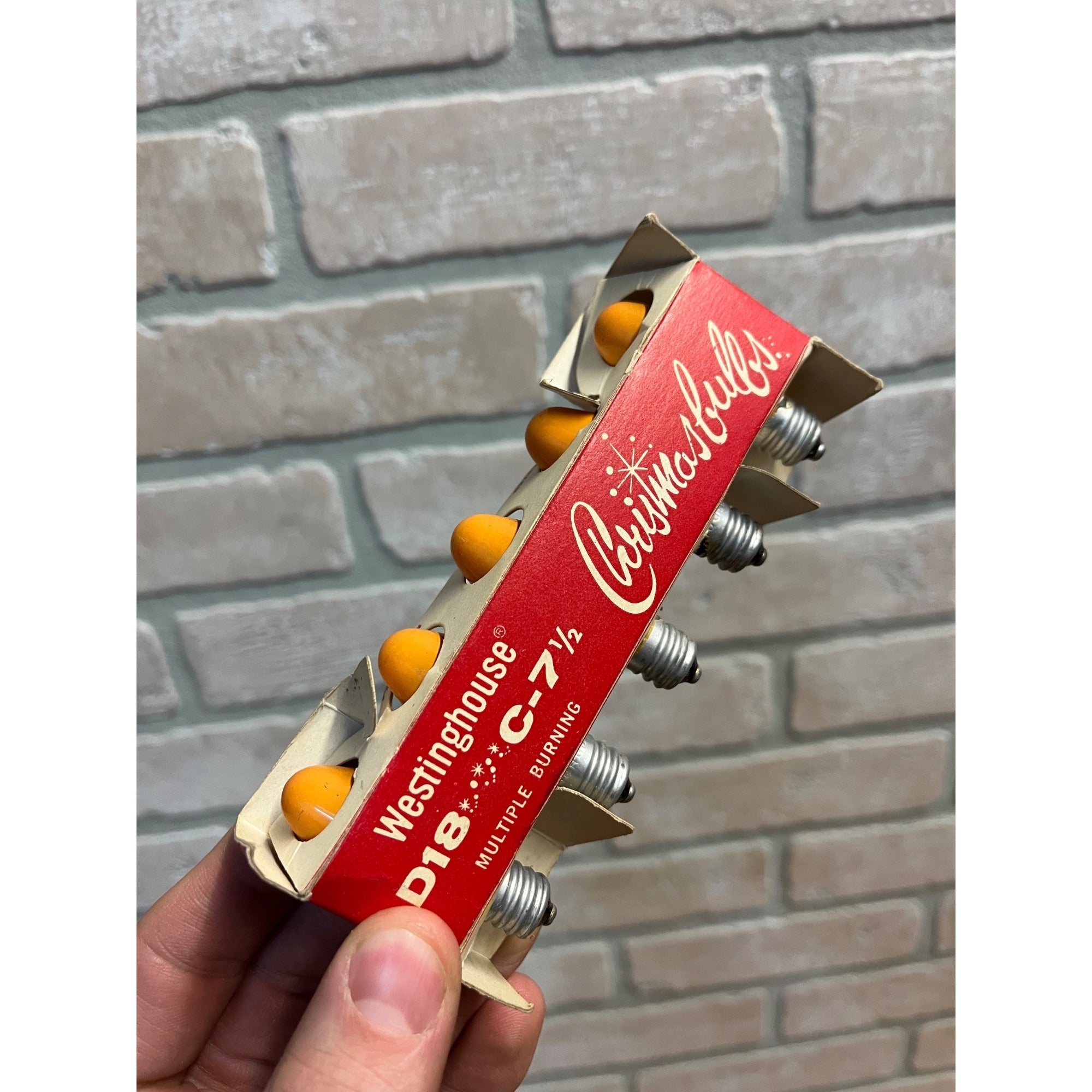 Vintage 1940s Christmas Bulbs Westinghouse D18 C-7 1/2 Orange 5 Count NOS NEW