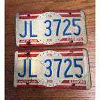 2 Vintage 1976 1776 Illinois License Plate Bicentennial Matching Pair