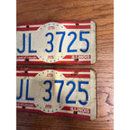 2 Vintage 1976 1776 Illinois License Plate Bicentennial Matching Pair