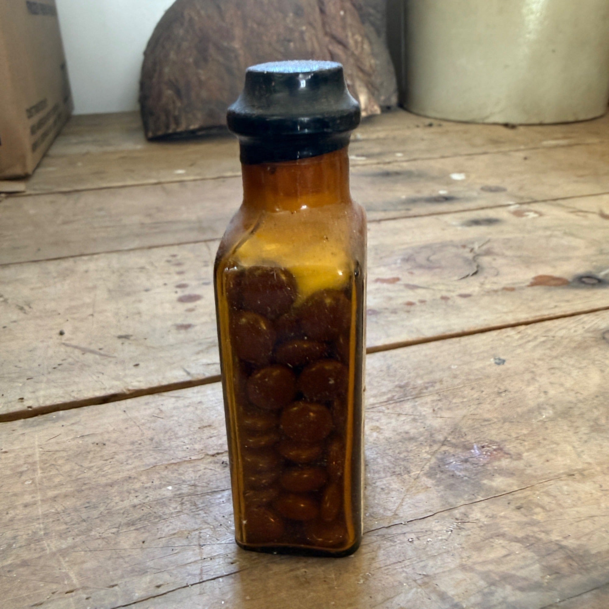 Antique Parke Davis Sumbul Compound No 148 Bottle Amber Glass Drug Store Jar
