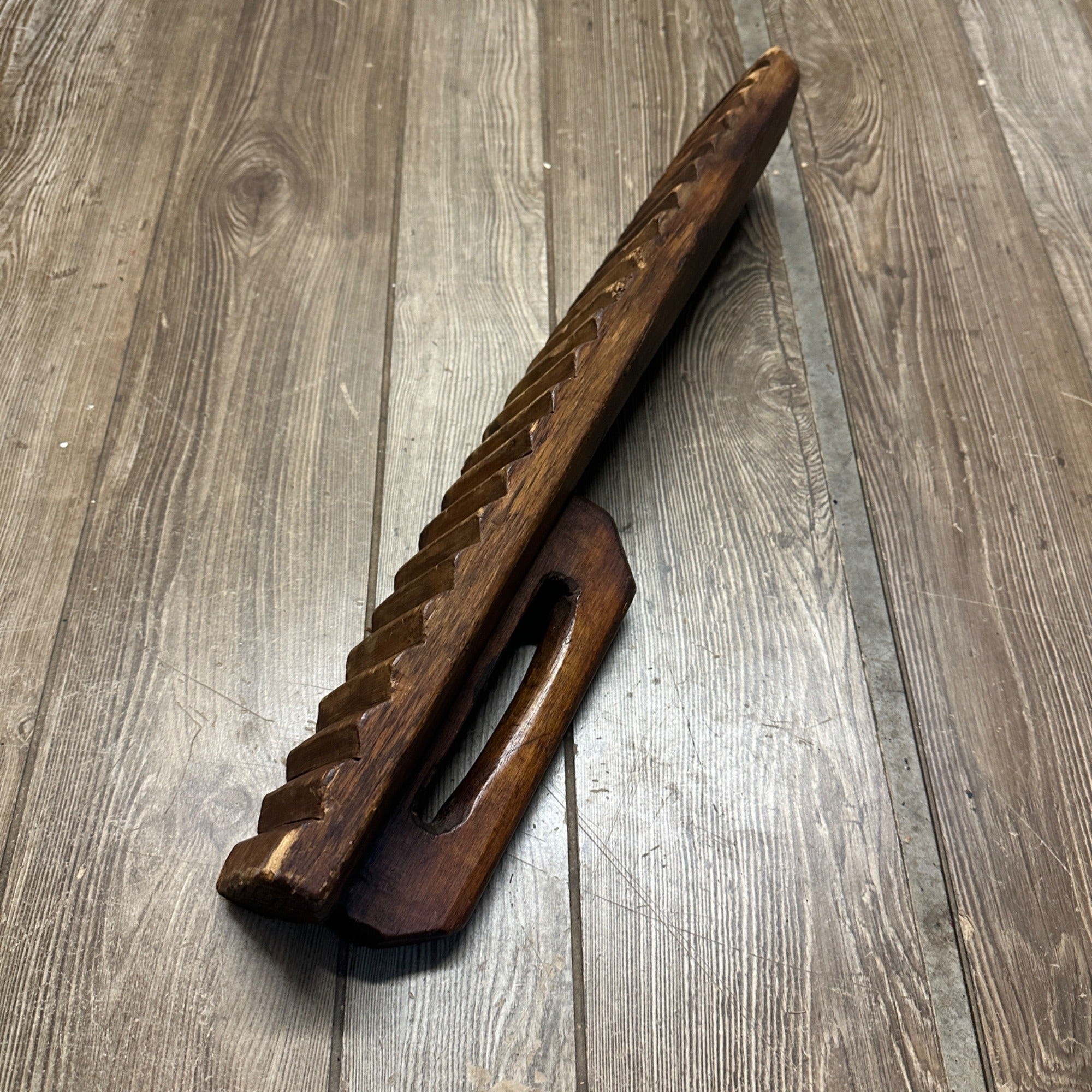 Antique Primitive 1800s Wood Scrub Wash Board Handle Hand Carved Washboard Farm