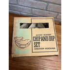 Vintage Anchor Hocking Accent Modern Clear Glass Chip & Dip Set w/Box