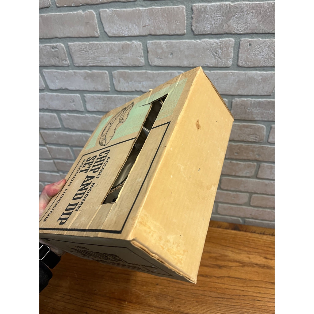 Vintage Anchor Hocking Accent Modern Clear Glass Chip & Dip Set w/Box