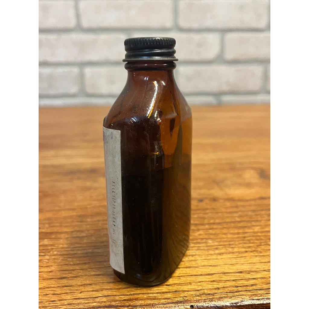 Vintage HUMCO Anise Oil U.S.P. Amber Pharmacy Drug Store Bottle w/ Label 4 oz