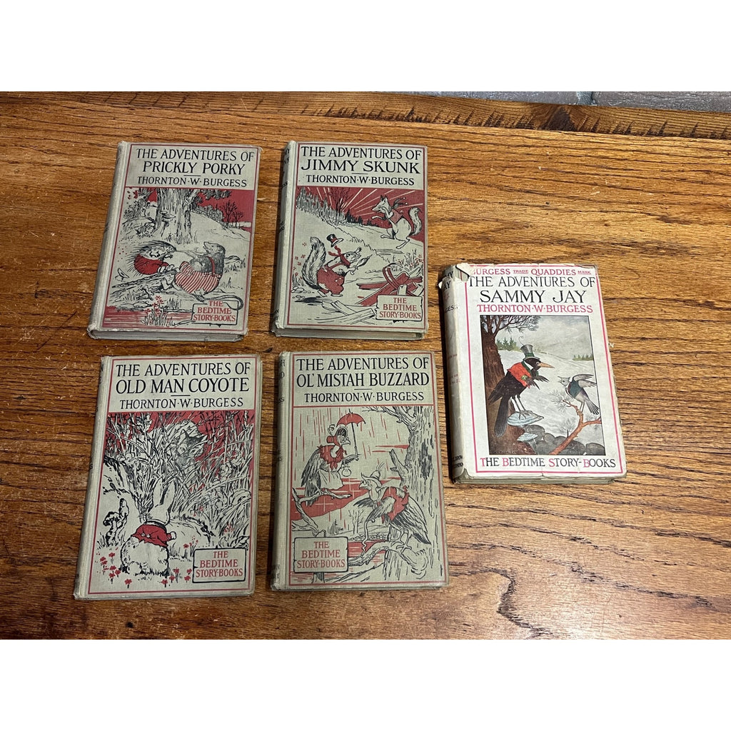 Vintage 1920s Thornton W. Burgess Lot (5) Childrens Stories Books HC