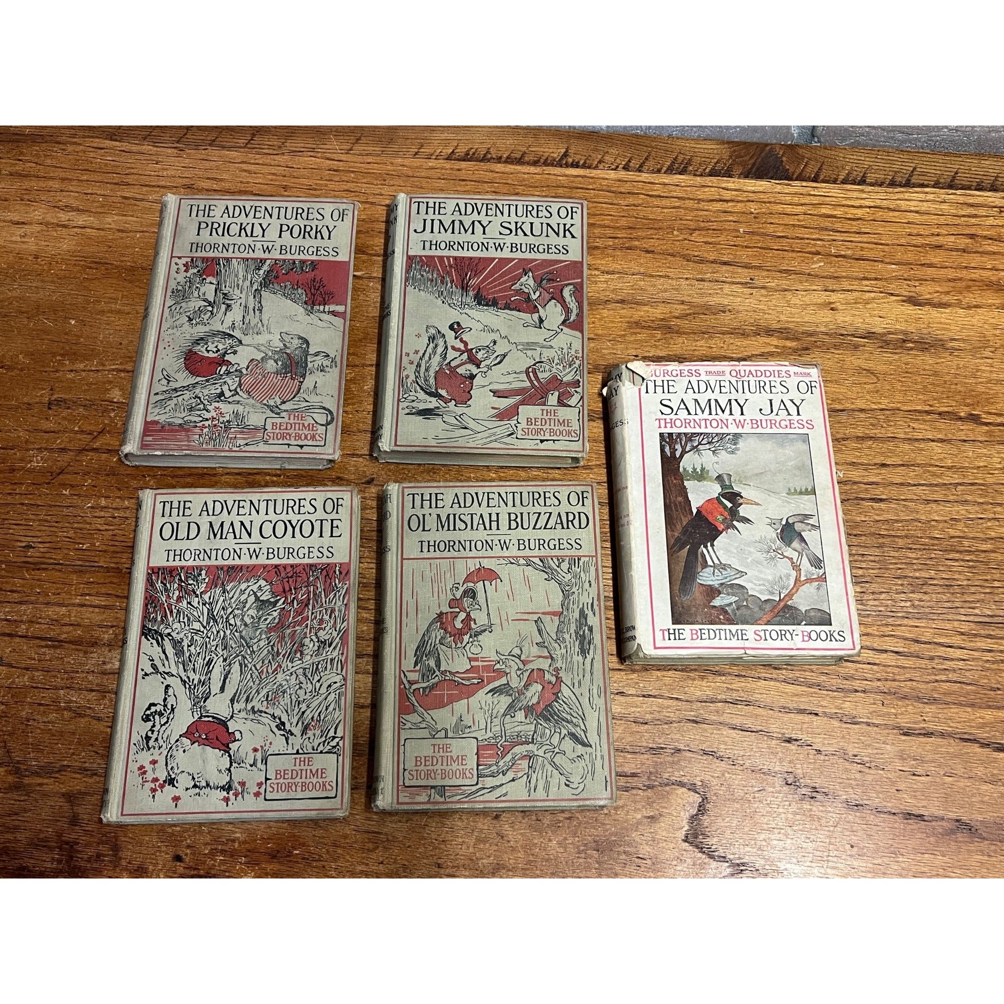 Vintage 1920s Thornton W. Burgess Lot (5) Childrens Stories Books HC