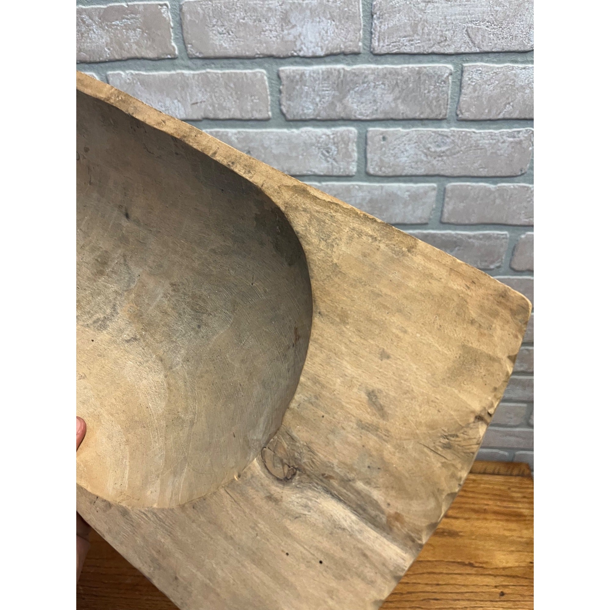 Primitive Hand Carved Wooden Dough Bowl Trencher Farmhouse Rustic Maple AAFA