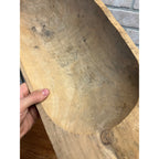 Primitive Hand Carved Wooden Dough Bowl Trencher Farmhouse Rustic Maple AAFA