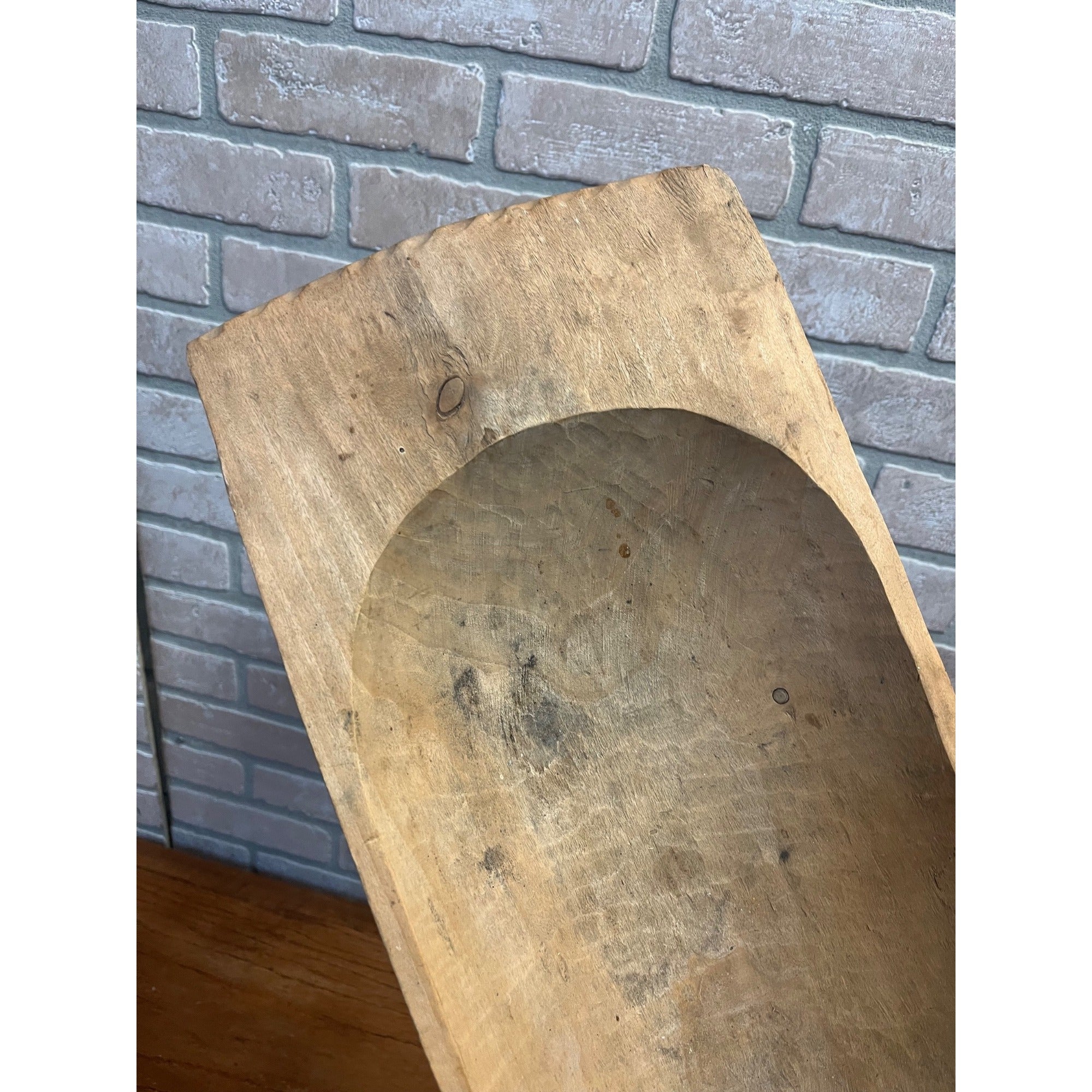 Primitive Hand Carved Wooden Dough Bowl Trencher Farmhouse Rustic Maple AAFA