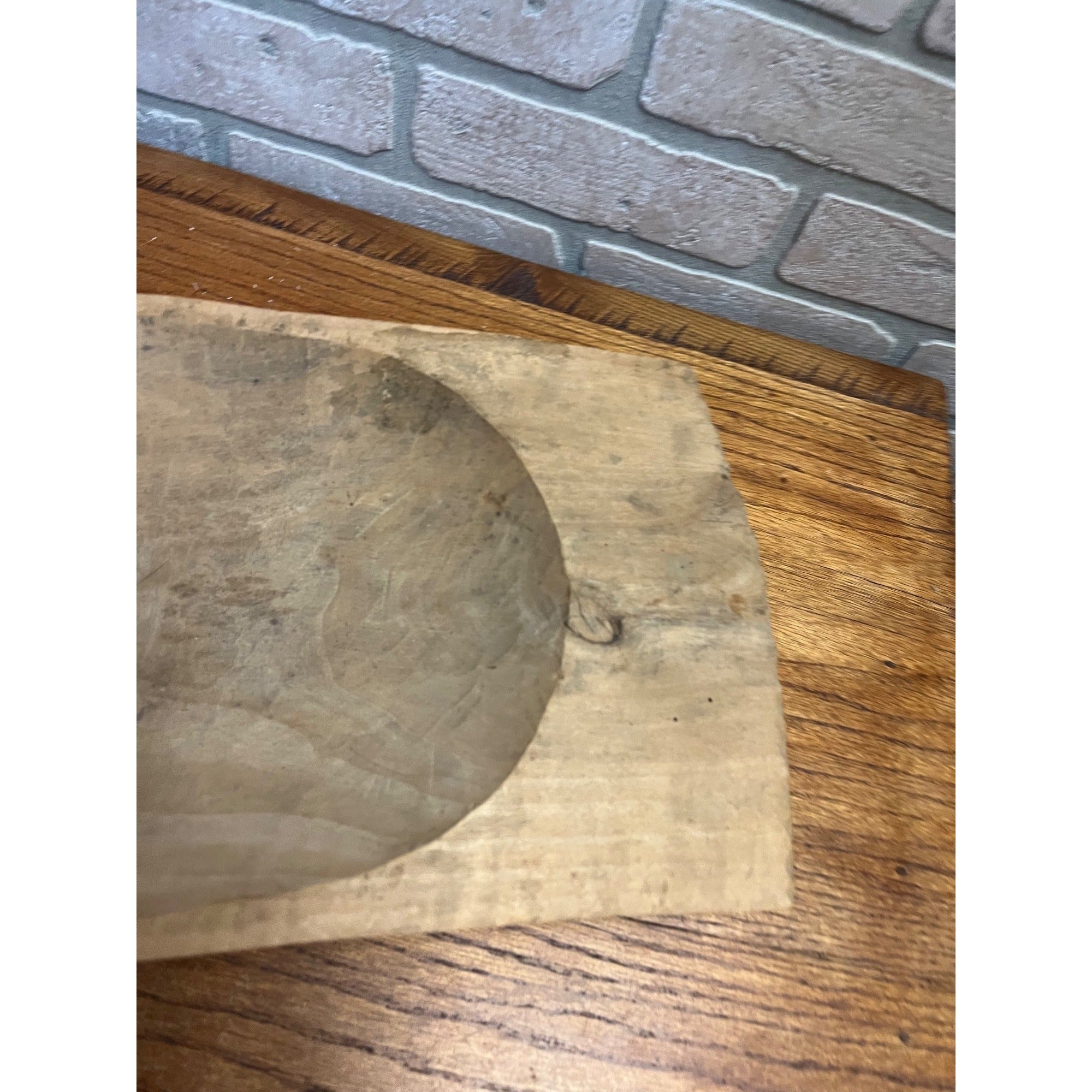 Primitive Hand Carved Wooden Dough Bowl Trencher Farmhouse Rustic Maple AAFA