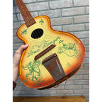 VINTAGE 1959 JEFFERSON PRESTIGE TOY LONE RANGER AND TONTO GUITAR litho