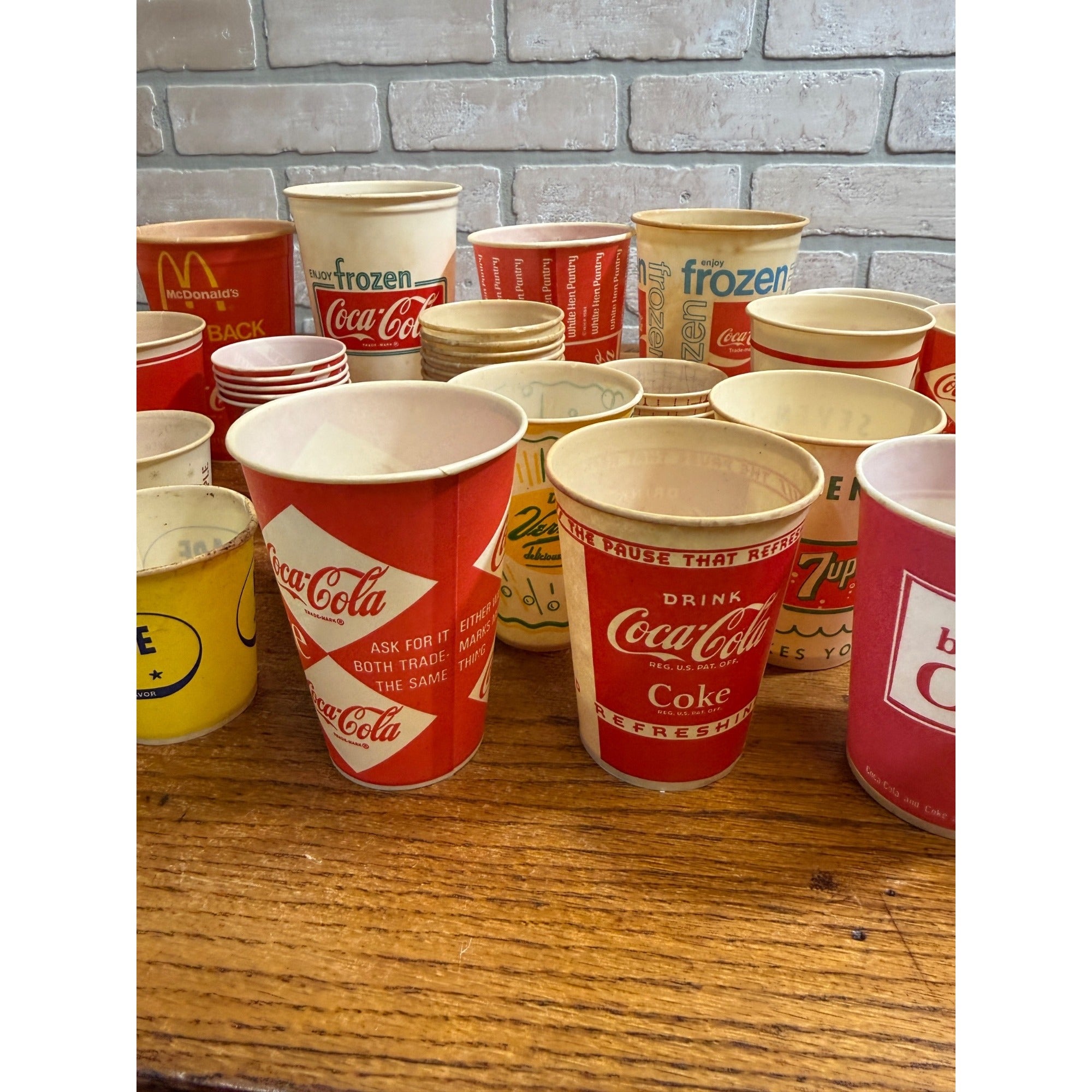 Huge Lot of Soda Wax Advertising Cups Coca Cola Fountain 1950s-1970s