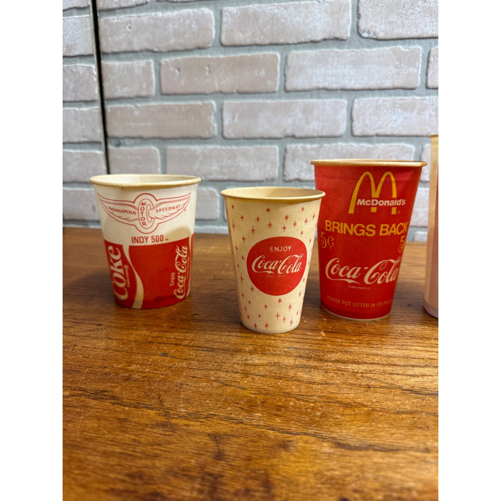 Huge Lot of Soda Wax Advertising Cups Coca Cola Fountain 1950s-1970s