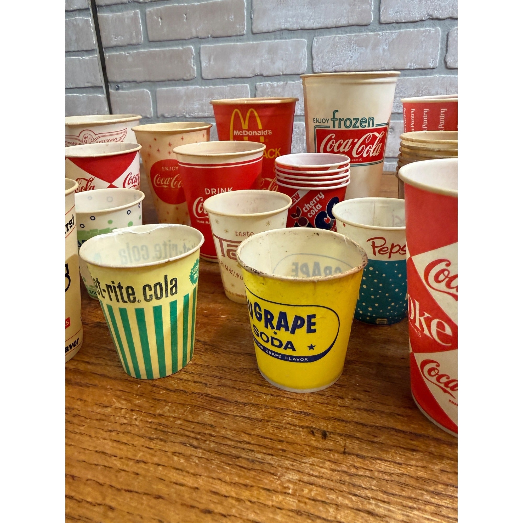 Huge Lot of Soda Wax Advertising Cups Coca Cola Fountain 1950s-1970s