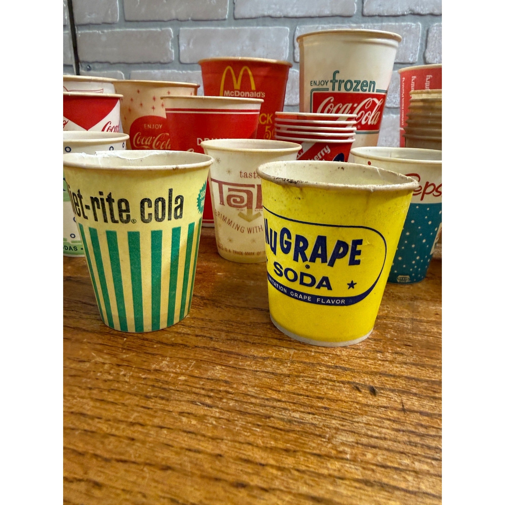 Huge Lot of Soda Wax Advertising Cups Coca Cola Fountain 1950s-1970s