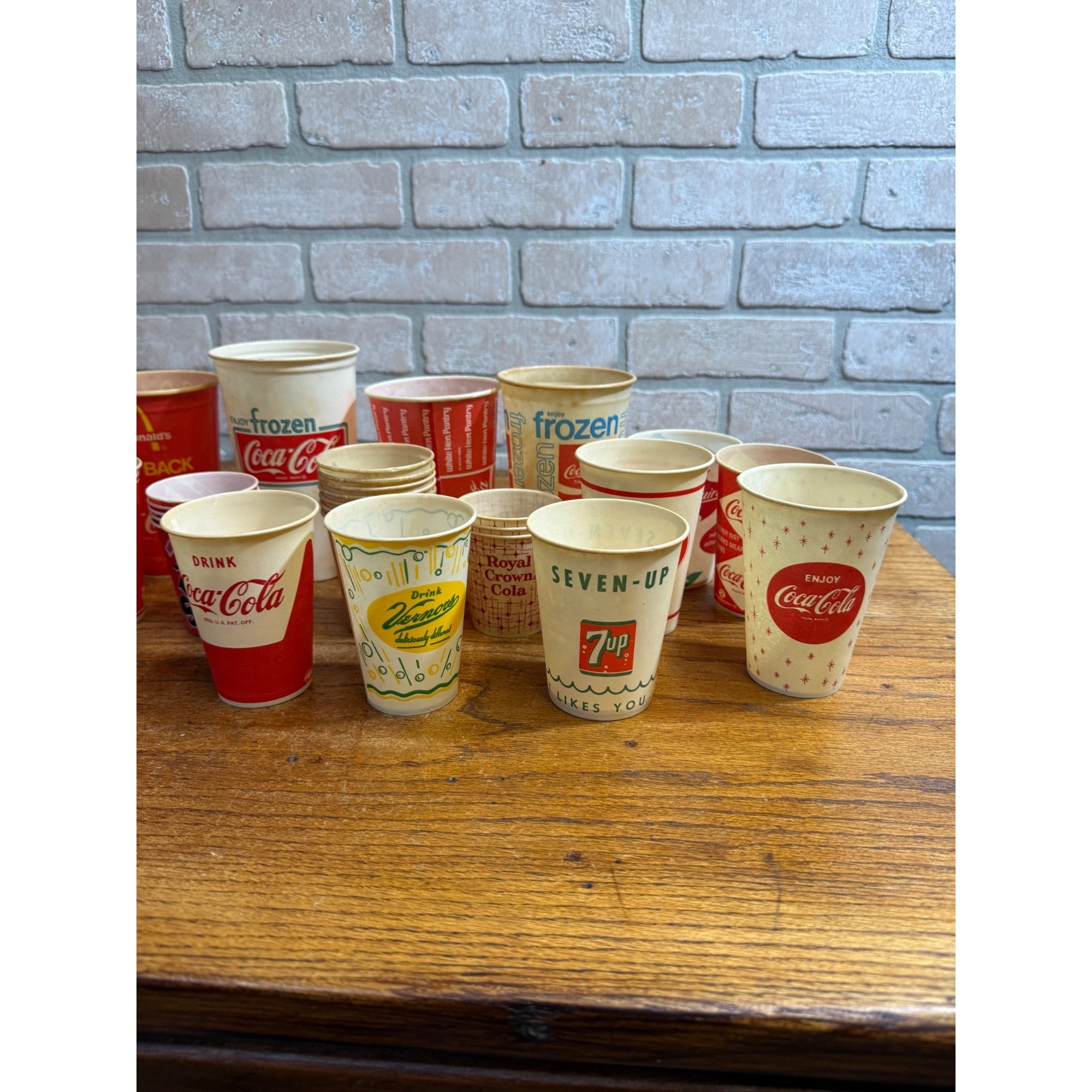 Huge Lot of Soda Wax Advertising Cups Coca Cola Fountain 1950s-1970s