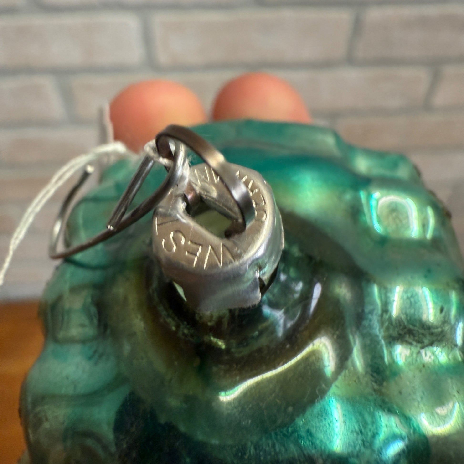 Vintage Green Large West Germany Flower Spitz Cookie Christmas Ornament