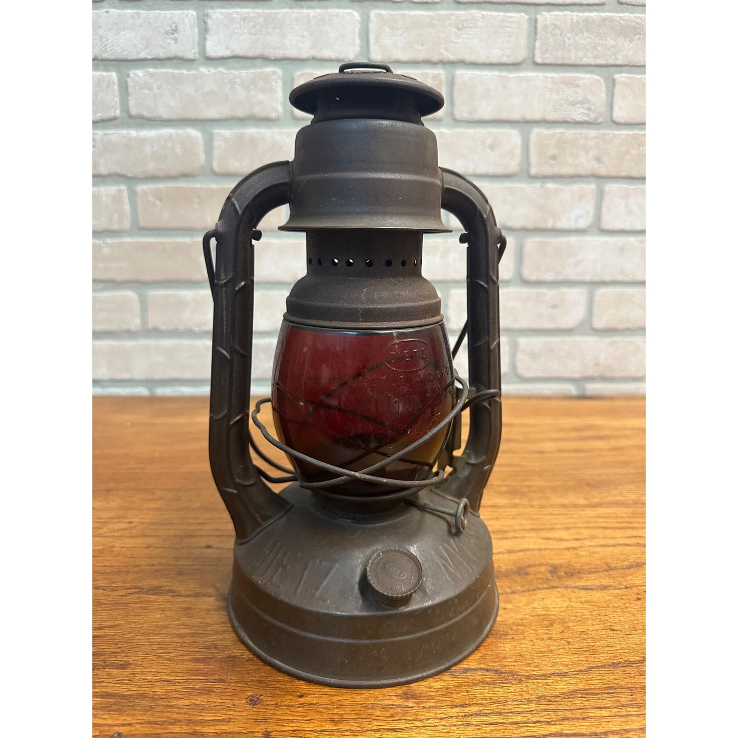 Vintage Dietz Little Wizard Railroad Lantern With Ruby Red Glass