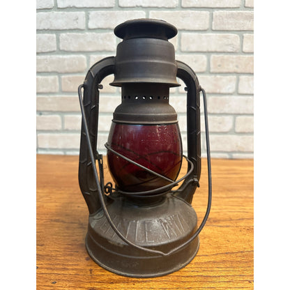 Vintage Dietz Little Wizard Railroad Lantern With Ruby Red Glass