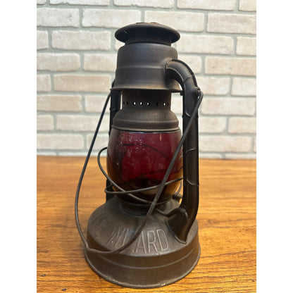 Vintage Dietz Little Wizard Railroad Lantern With Ruby Red Glass