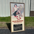 Vintage 1963 Ollie Hammond Restaurant Advertising Calendar Sign Elvgren Pinup
