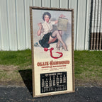 Vintage 1963 Ollie Hammond Restaurant Advertising Calendar Sign Elvgren Pinup