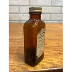 Vintage Charcoal and Pepsin Apothecary Brown Amber Bottle Lilly