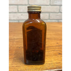 Vintage Charcoal and Pepsin Apothecary Brown Amber Bottle Lilly