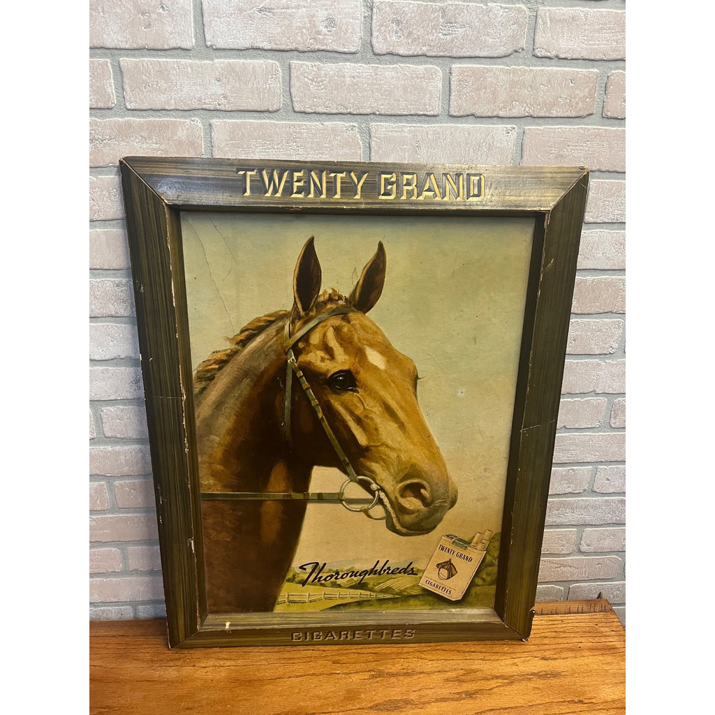RARE Vintage HTF Twenty Grand Cigarettes Cardboard Litho Advertising Sign