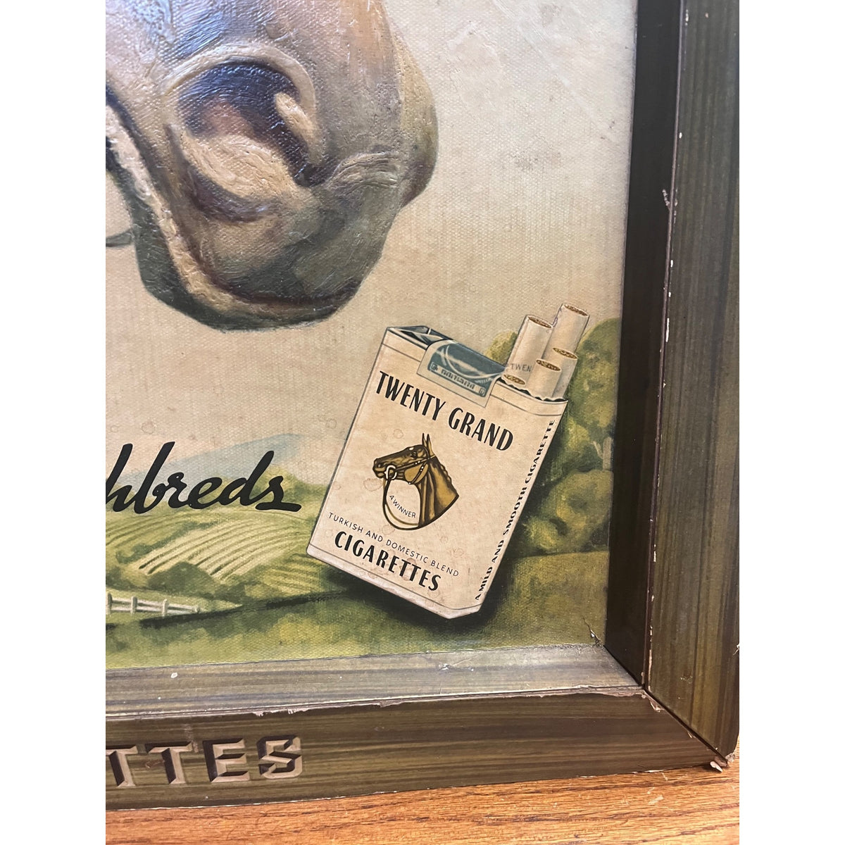 RARE Vintage HTF Twenty Grand Cigarettes Cardboard Litho Advertising Sign