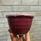 Vintage Small 5" Kitchen Pottery Bowl Red /Purple USA Made 2060 Mccoy?