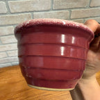 Vintage Small 5" Kitchen Pottery Bowl Red /Purple USA Made 2060 Mccoy?