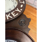Original 1920s Duffys Malt Whiskey Advertising Wall Clock Sign New Haven Vintage